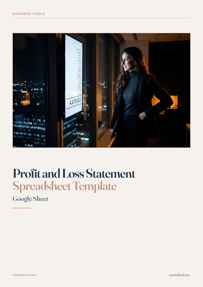 Profit and Loss Statement Spreadsheet Template cover